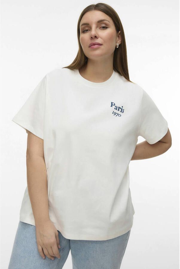 VERO MODA CURVE T-shirt met backprint wit - Foto 2