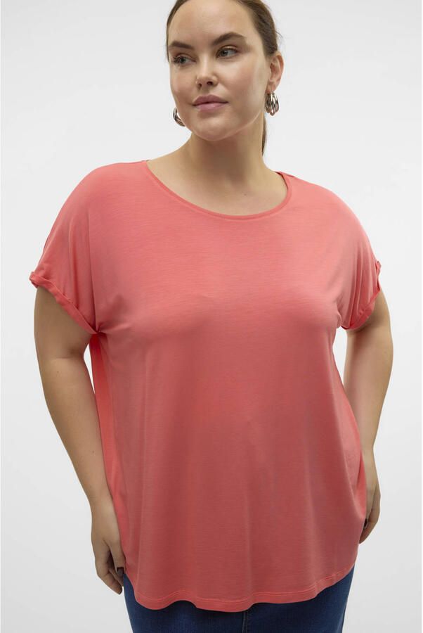 Vero Moda Effen korte mouwen top in bruin Brown Dames