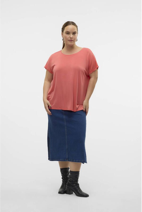 Vero Moda Effen korte mouwen top in bruin Brown Dames - Foto 2