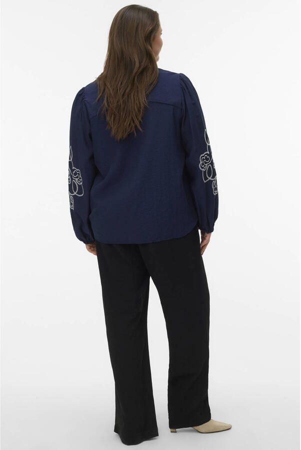 VERO MODA CURVE top blauw broderie - Foto 3