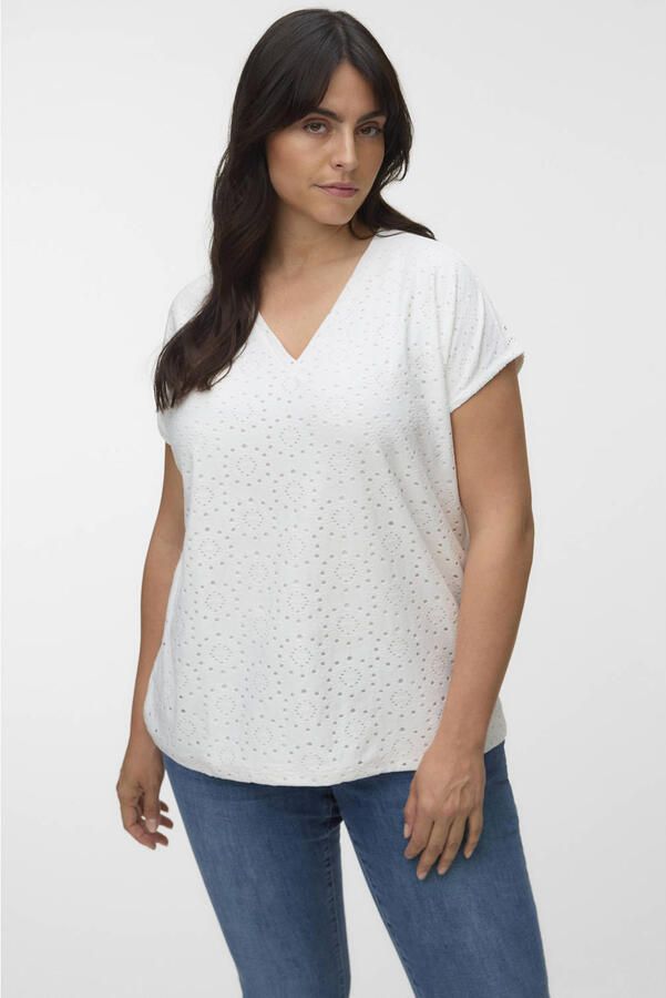 VERO MODA CURVE top broderie ecru