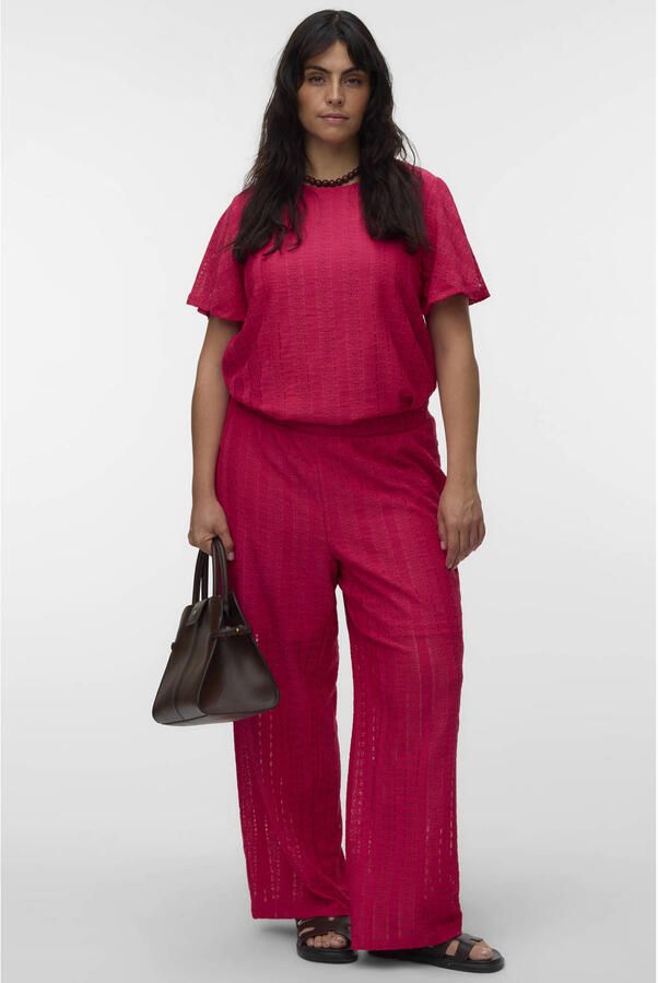 VERO MODA CURVE top broderie roze