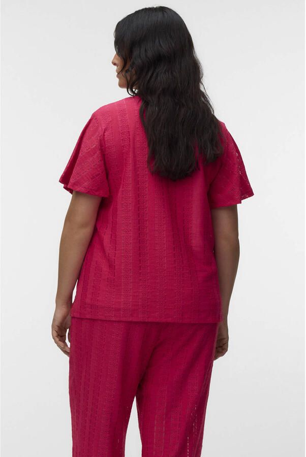 VERO MODA CURVE top broderie roze - Foto 2