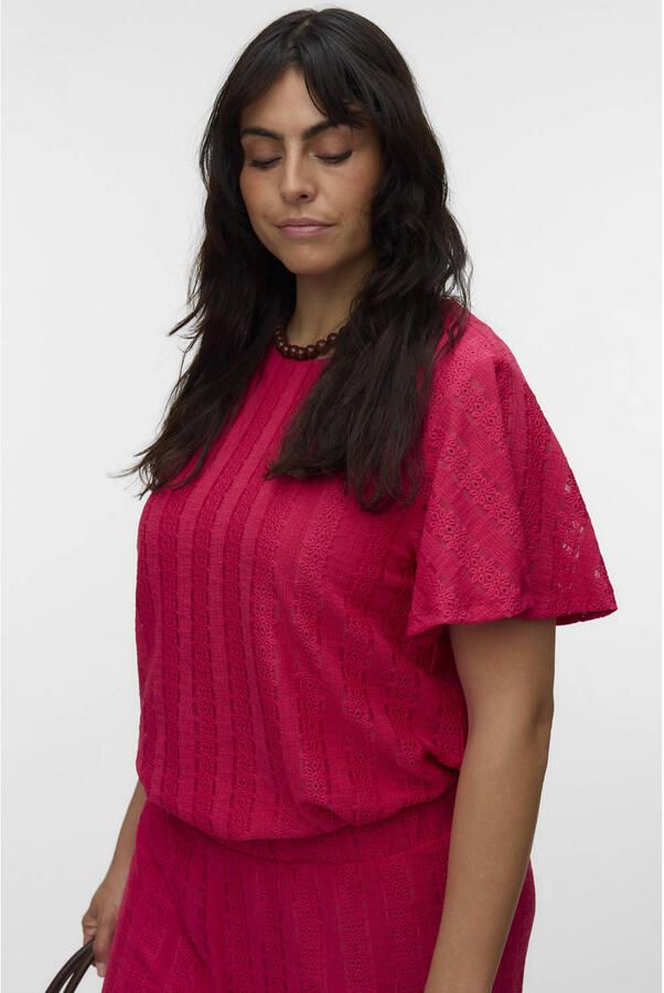 VERO MODA CURVE top broderie roze - Foto 3