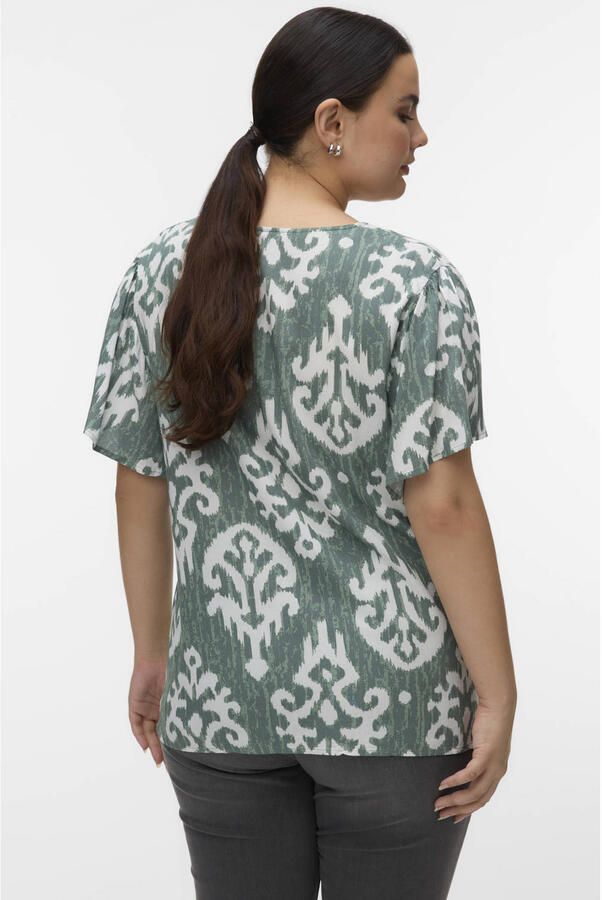 VERO MODA CURVE top groen wit - Foto 2