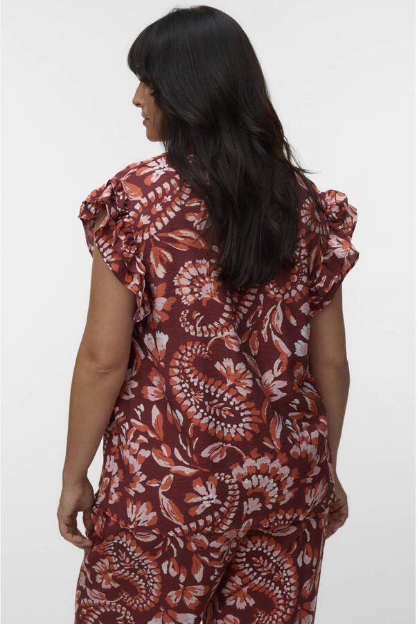VERO MODA CURVE top met paisley print roodbruin - Foto 2