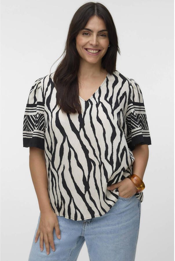 VERO MODA CURVE top met print zwart