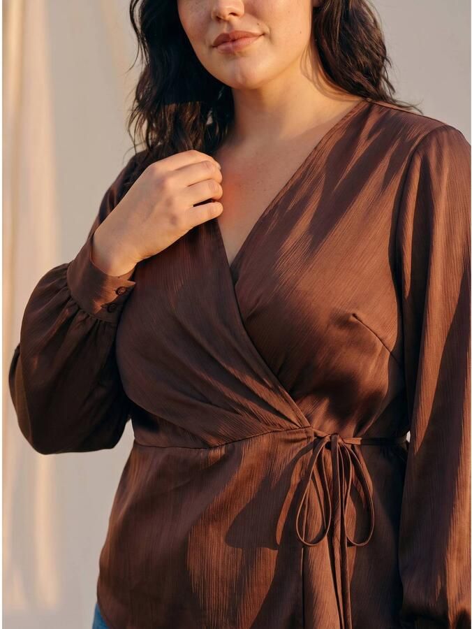 VERO MODA CURVE top Plus Size bruin