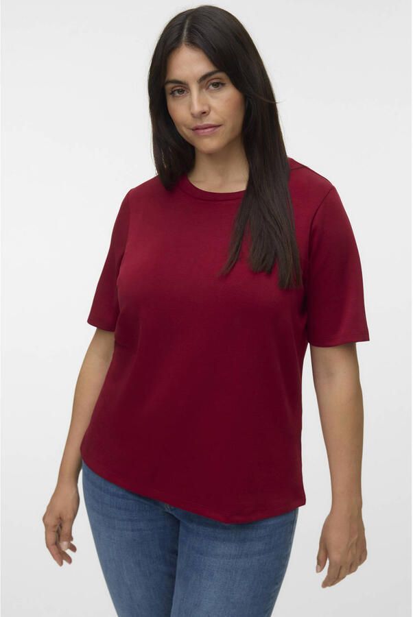 VERO MODA CURVE top Plus Size donkerrood