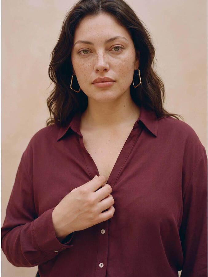 VERO MODA CURVE top Plus Size donkerrood