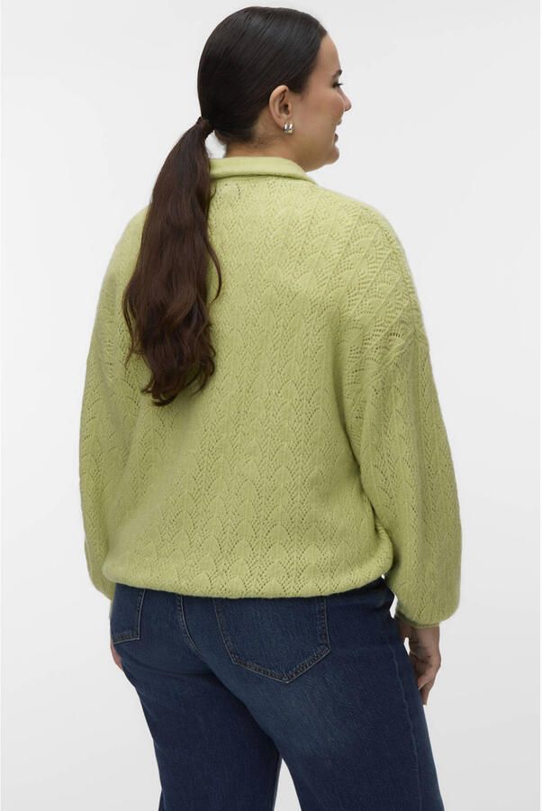 VERO MODA CURVE trui limegroen gebreid - Foto 3