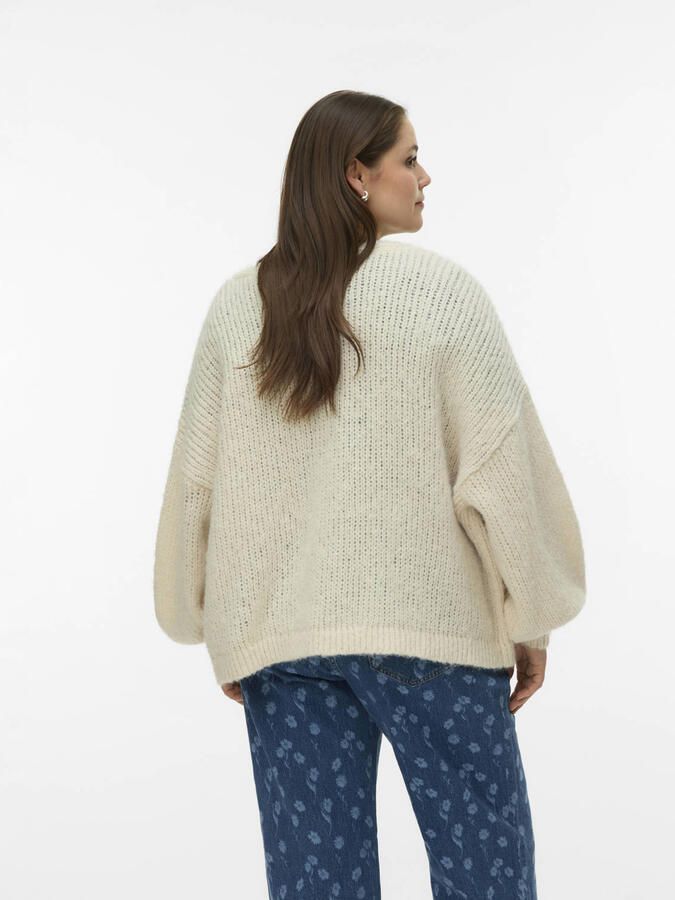 VERO MODA CURVE vest ecru gebreid - Foto 3