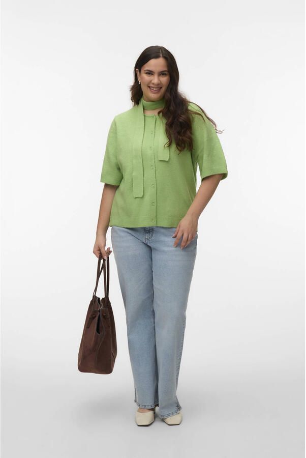 VERO MODA CURVE vest groen gebreid - Foto 3