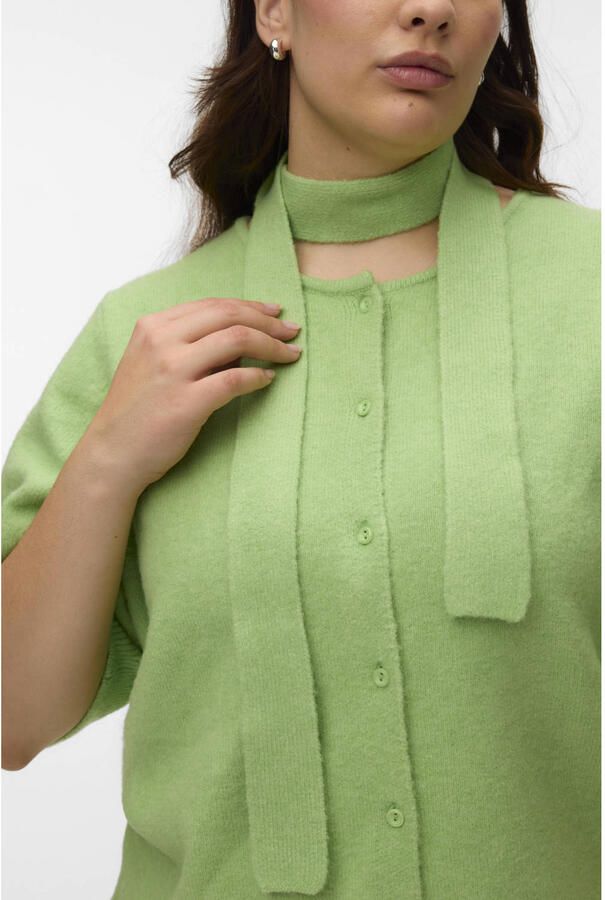 VERO MODA CURVE vest groen gebreid - Foto 2