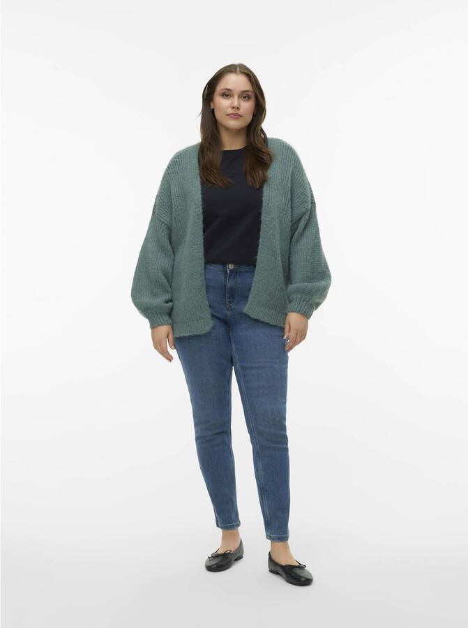 VERO MODA CURVE vest olijfgroen gebreid - Foto 2