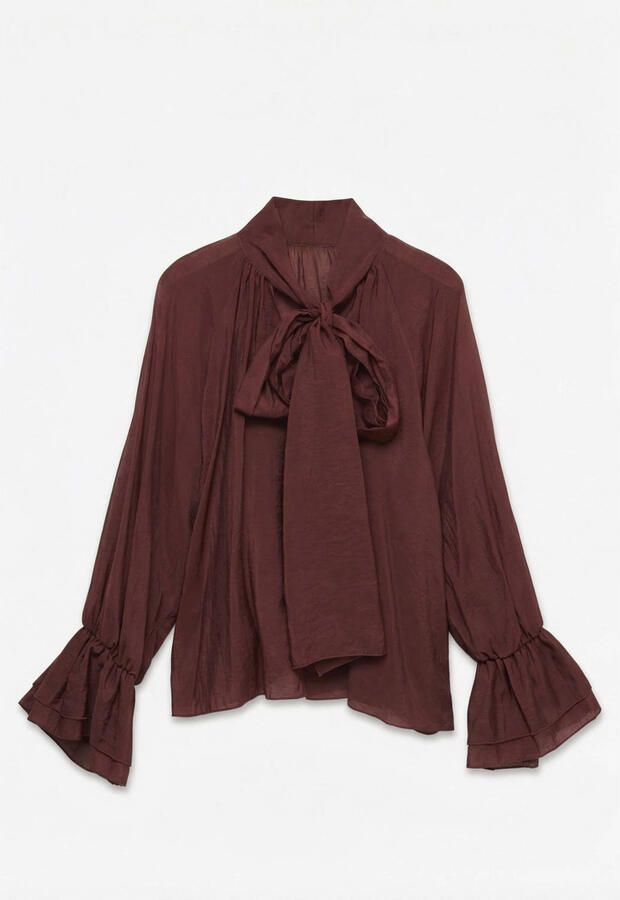 VERO MODA CURVE viscose blouse Plus Size donkerrood