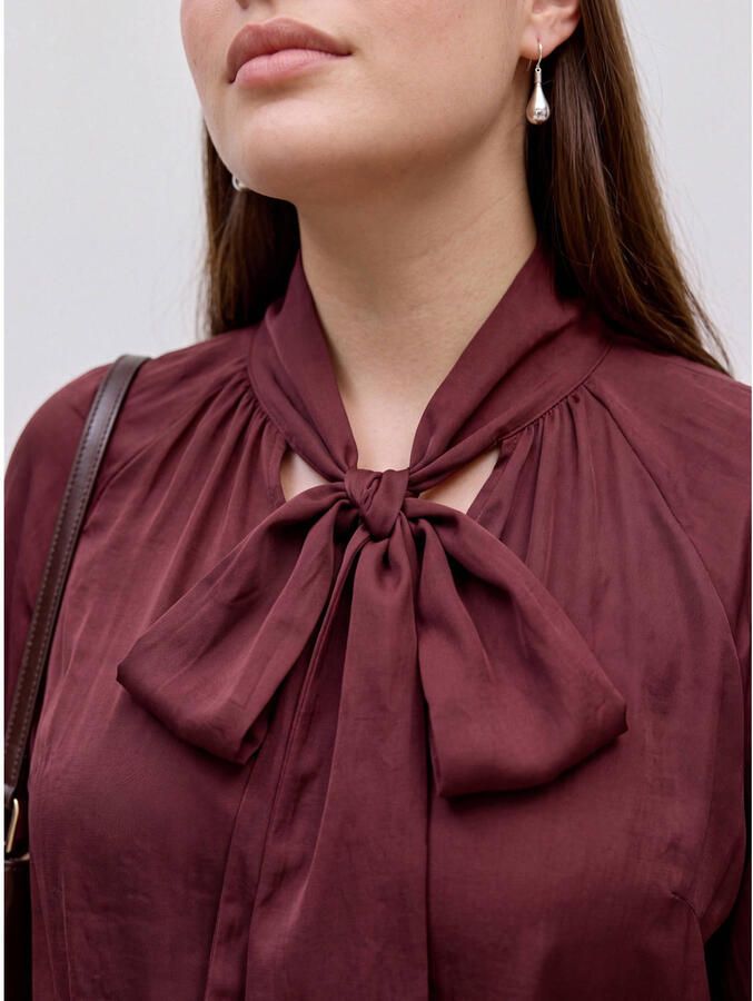 VERO MODA CURVE viscose blouse Plus Size donkerrood - Foto 2