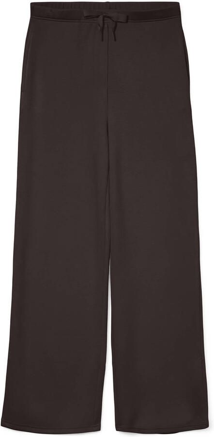 VERO MODA CURVE viscose wide leg casual broek Plus Size donkerbruin