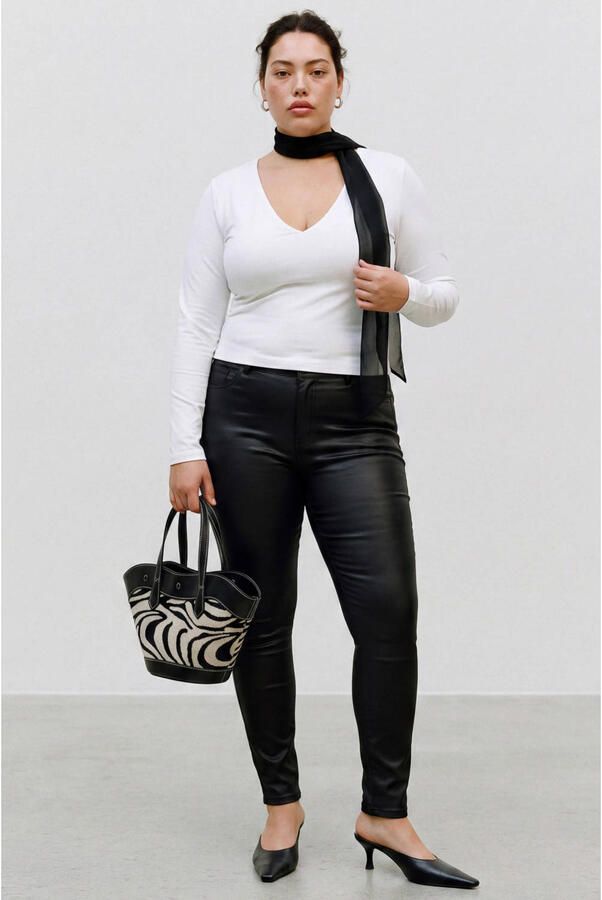 VERO MODA CURVE Vmcflash Mr Skinny Coated Pants Cur skinny jeans zwart - Foto 2