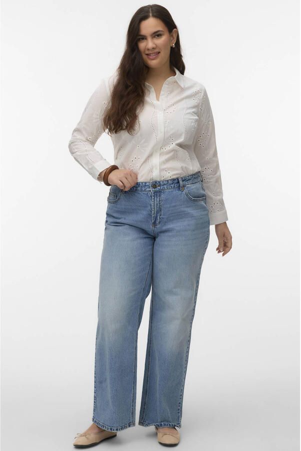 VERO MODA CURVE Vmcmari Tessa Hr Wide Jeans Mix Cur high waist wide leg jeans blauw