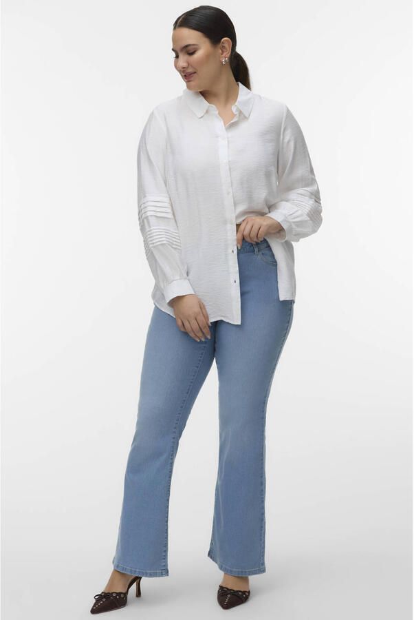 VERO MODA CURVE Vmcscarlet Mr Flared Jeans Mix Cur high waist flared jeans light blue denim