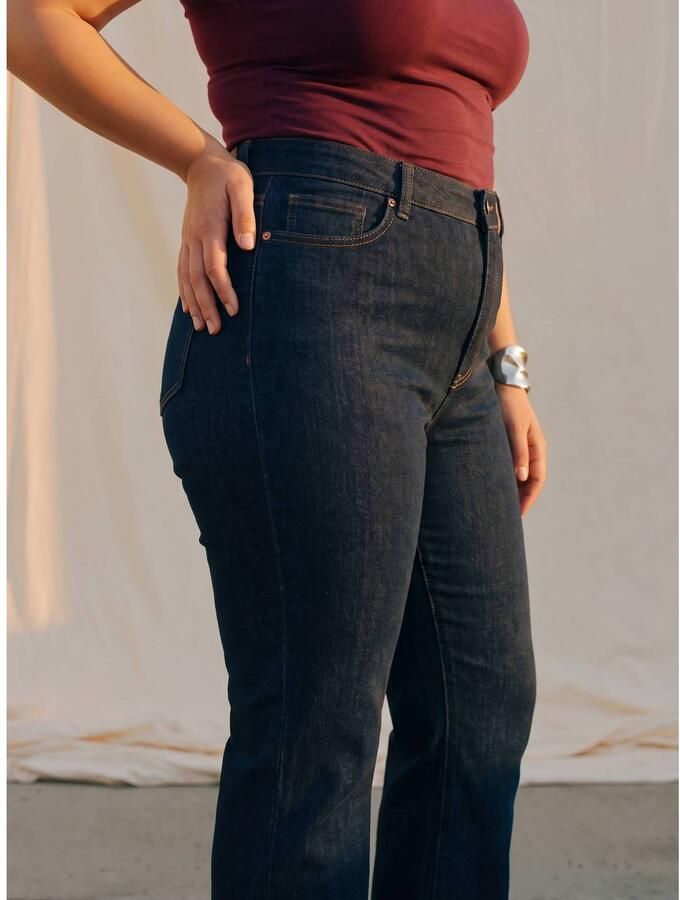 VERO MODA CURVE VMCTESSA Plus Size high waist wide leg jeans donkerblauw - Foto 2