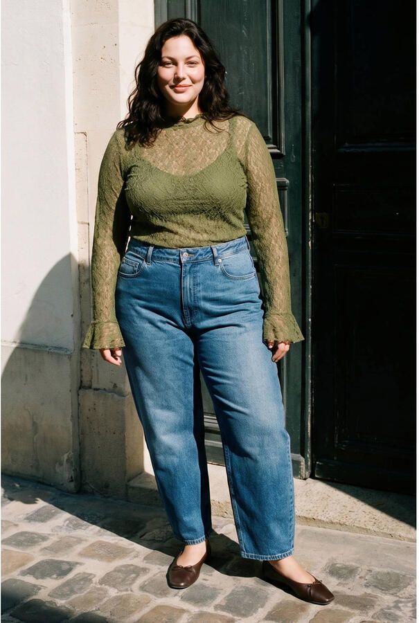 VERO MODA CURVE x Wehkamp Vmczelda Hr Barrel Denim Jeans Mix Cur Plus Size jeans lichtblauw - Foto 2