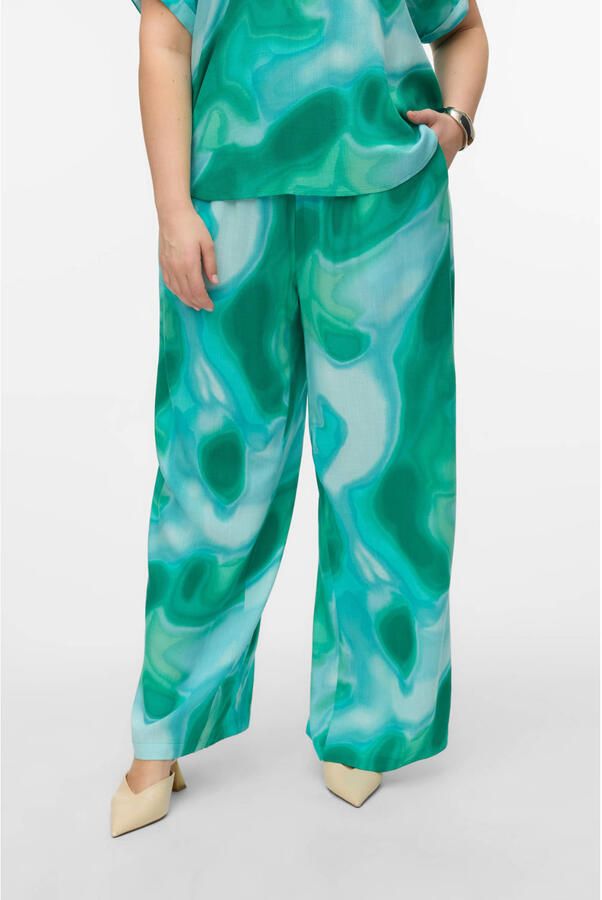 VERO MODA CURVE wide leg high waist broek blauw