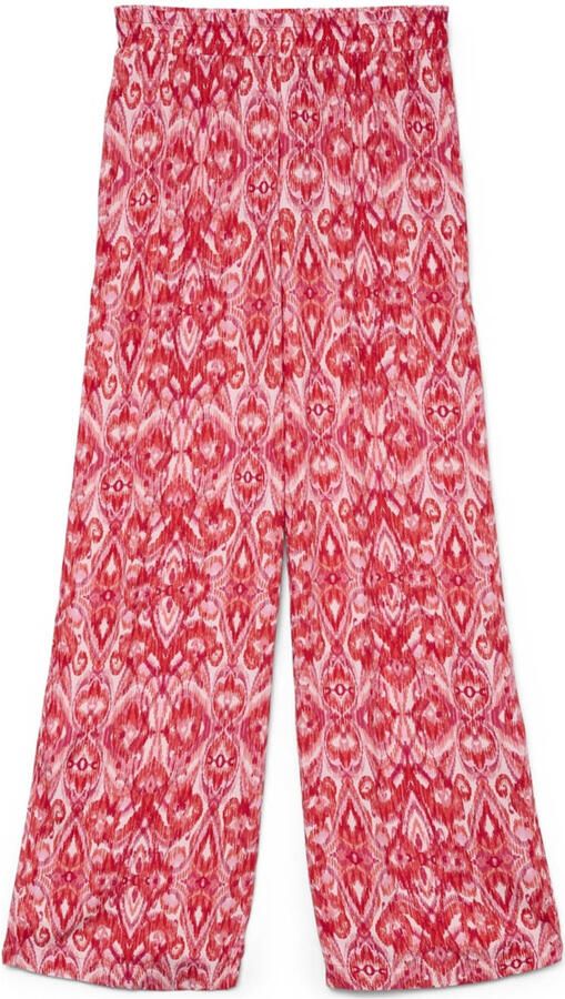 VERO MODA wide leg regular waist casual broek rood