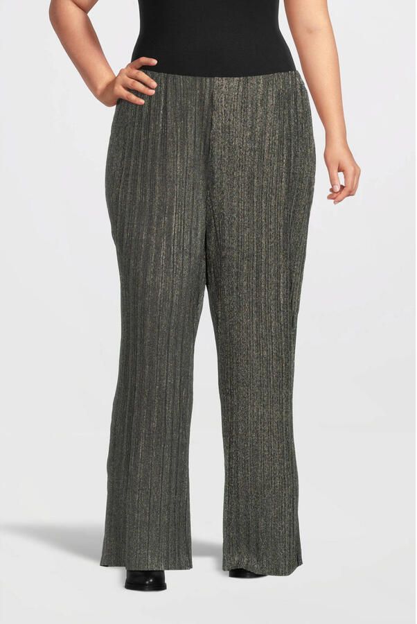 VERO MODA CURVE wide leg high waist broek zilver met glitter