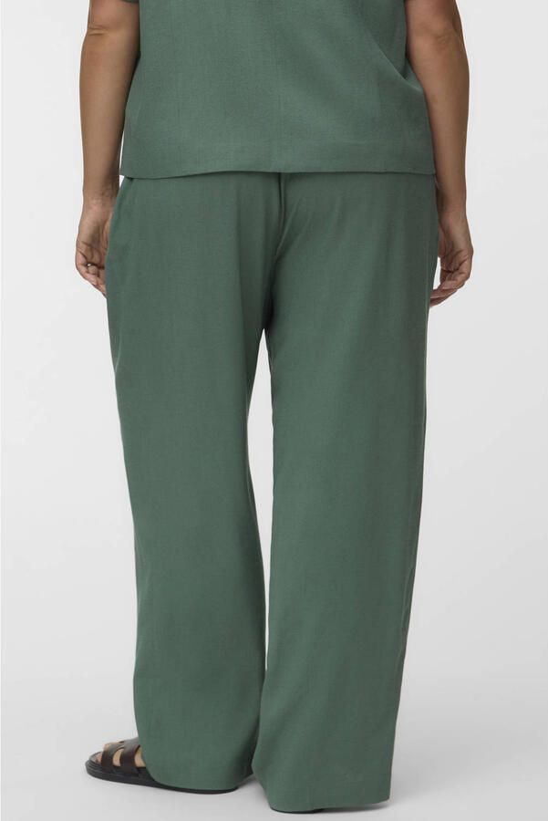 VERO MODA CURVE wide leg high waist casual broek groen - Foto 3
