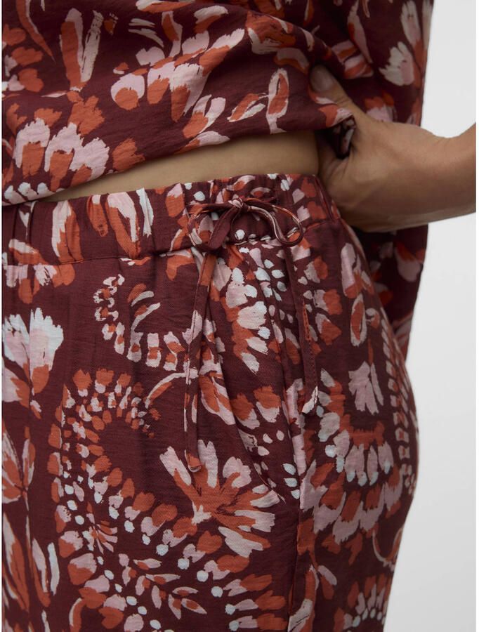 VERO MODA CURVE wide leg high waist gebloemde casual broek oranje - Foto 2