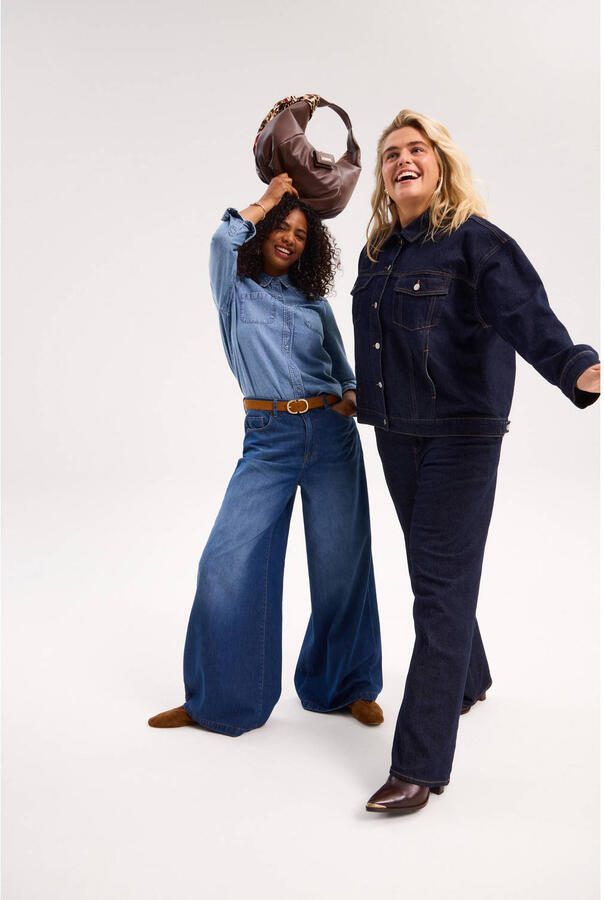 VERO MODA CURVE wide leg jeans dark blue denim - Foto 2