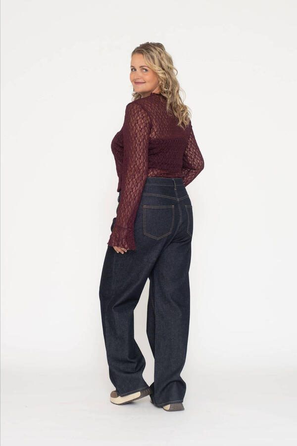 VERO MODA CURVE wide leg jeans dark blue denim - Foto 3