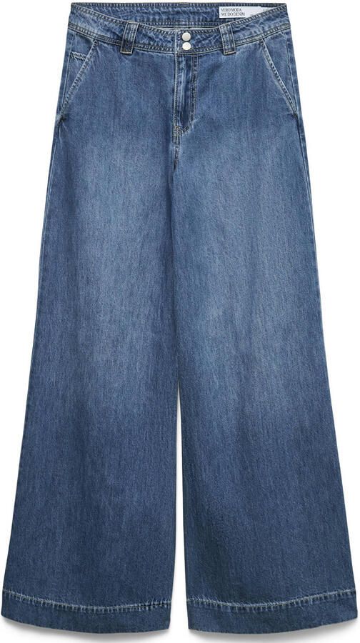 VERO MODA CURVE wide leg jeans Plus Size middelblauw