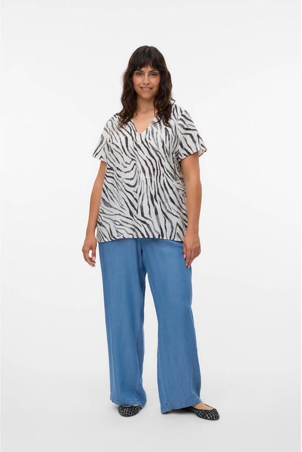 VERO MODA CURVE wide leg regular waist broek medium blue denim - Foto 2
