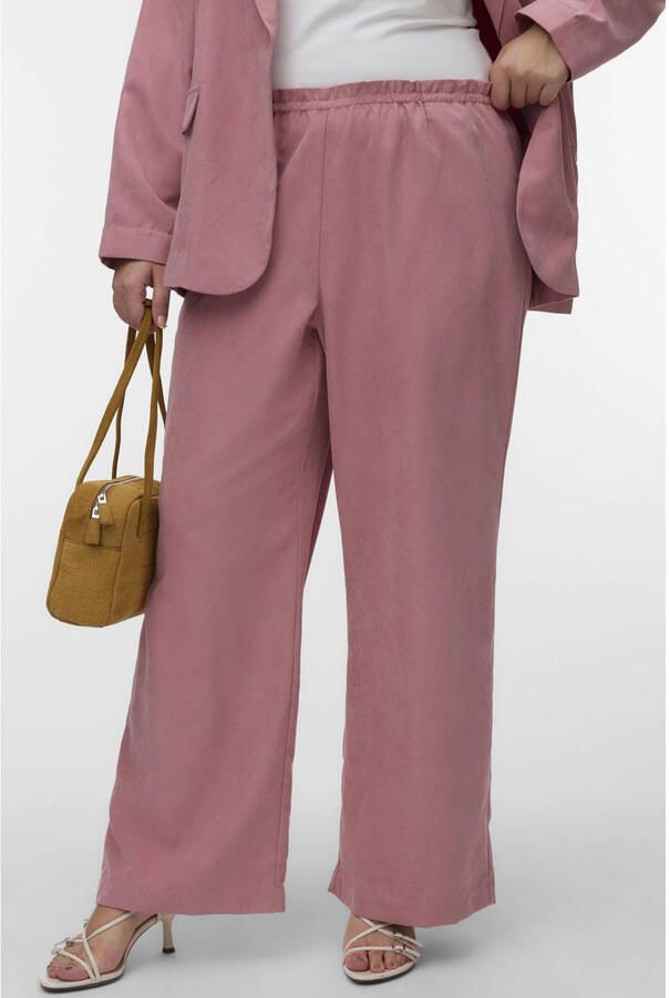 VERO MODA CURVE wide leg regular waist casual broek lichtroze - Foto 3
