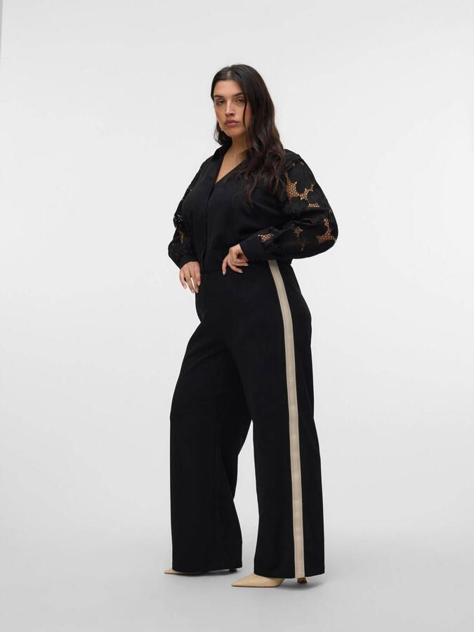 VERO MODA CURVE wide leg regular waist casual broek zwart - Foto 2