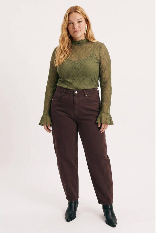 VERO MODA CURVE x Wehkamp barrel jeans bruin - Foto 2