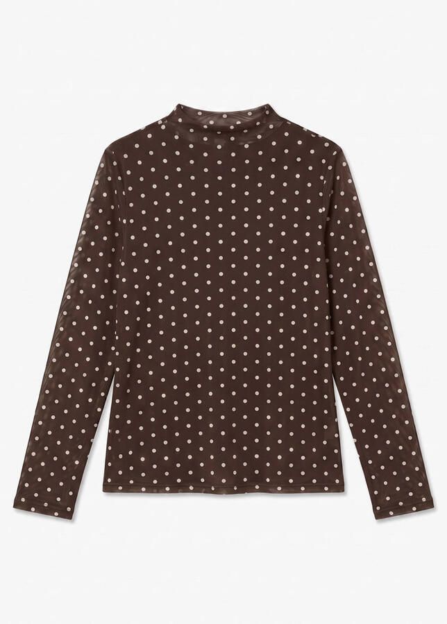 VERO MODA CURVE x Wehkamp Plus Size top met stippen donkerbruin - Foto 2