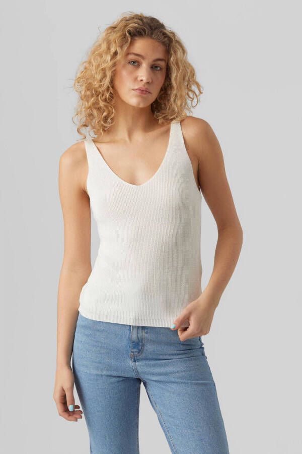 Vero Moda Gebreide top met afgeronde V-hals model 'NEWLEX SUN'