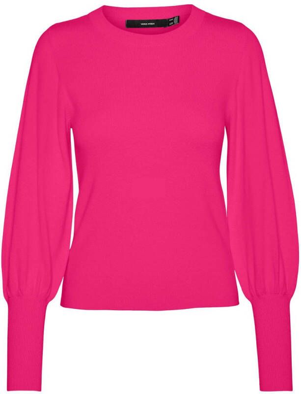 Vero Moda Vmhollykarispuff LS O-Neck Pullov G Roze Dames
