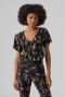 VERO MODA gebloemde top VMEASY zwart groen roze - Thumbnail 1