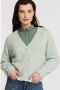 VERO MODA gebreid vest VMDOFFY van gerecycled polyester groen - Thumbnail 1