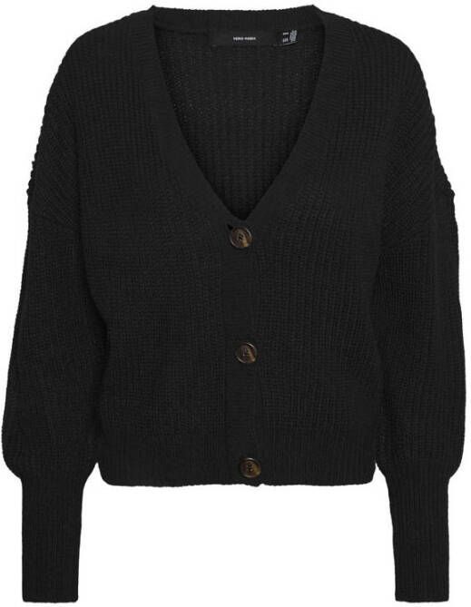 Vero Moda Regular fit gebreid jack met V-hals model 'LEA'