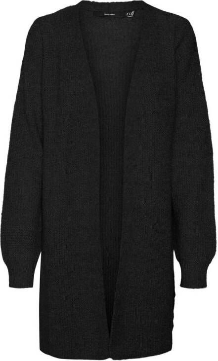 VERO MODA gebreid vest VMMILI van gerecycled polyester zwart