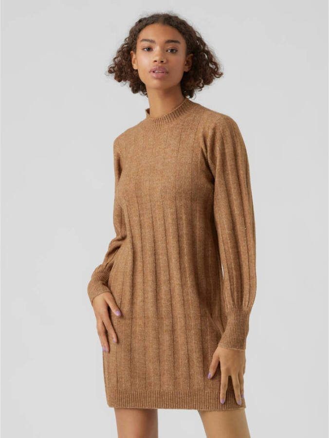 VERO MODA gemêleerde gebreide jurk VMALANIS bruin