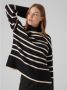 Vero Moda Oversized gebreide pullover met streepmotief model 'SABA' - Thumbnail 1