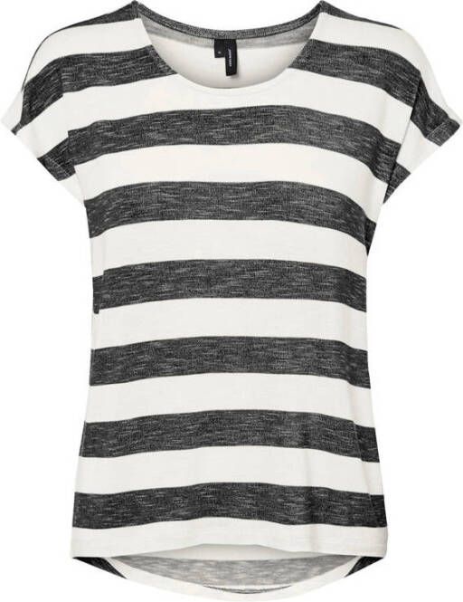 Vero Moda Regular fit T-shirt van viscosemix model 'WIDE STRIPE'