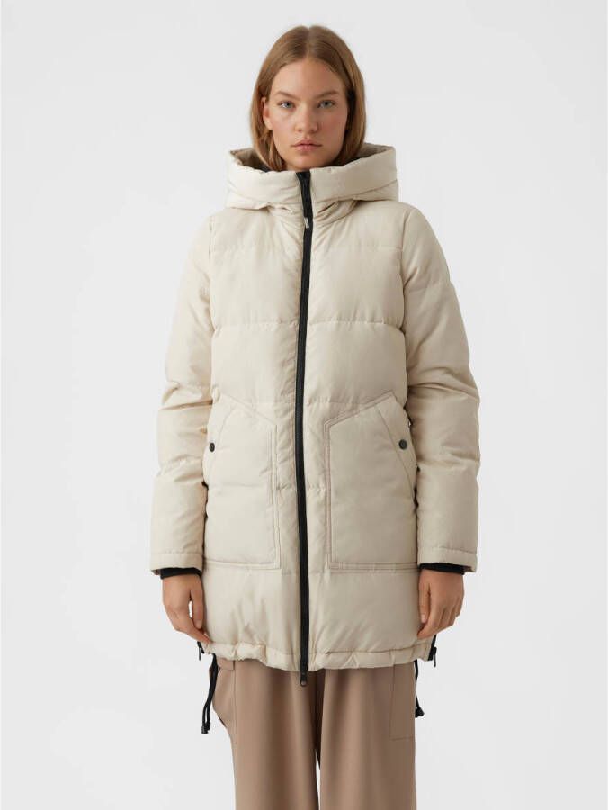 Vero Moda Gewatteerde jas met capuchon en rits White Dames